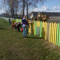 Трудовой коллектив детского сада принимает активное участие в покраске улицы Заслонова в